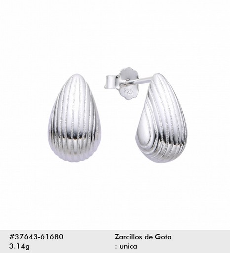 ARETE DE PLATA 925 GOTA LINEAS