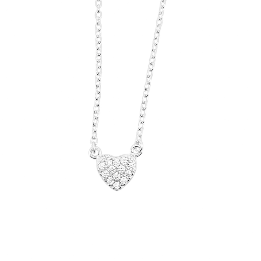 CADENA DE PLATA 925 CORAZON CIRCONIAS