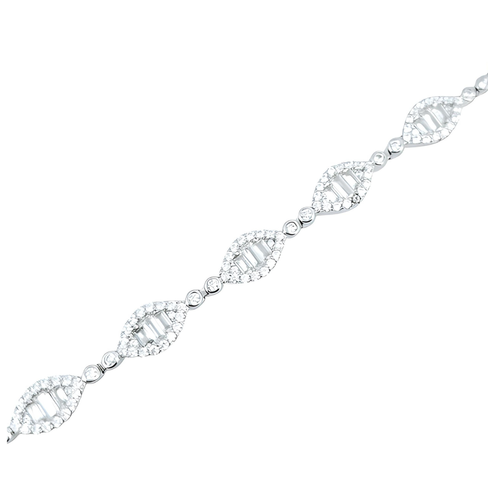 PULSERA DE PLATA 925 OVALADA BAGUETTE