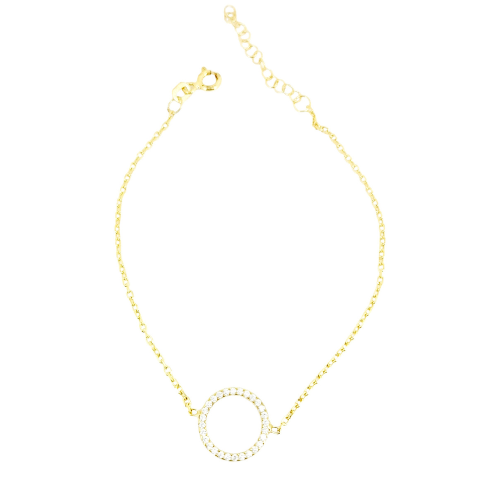 PULSERA DE PLATA CIRCULO CON CIRCONIAS