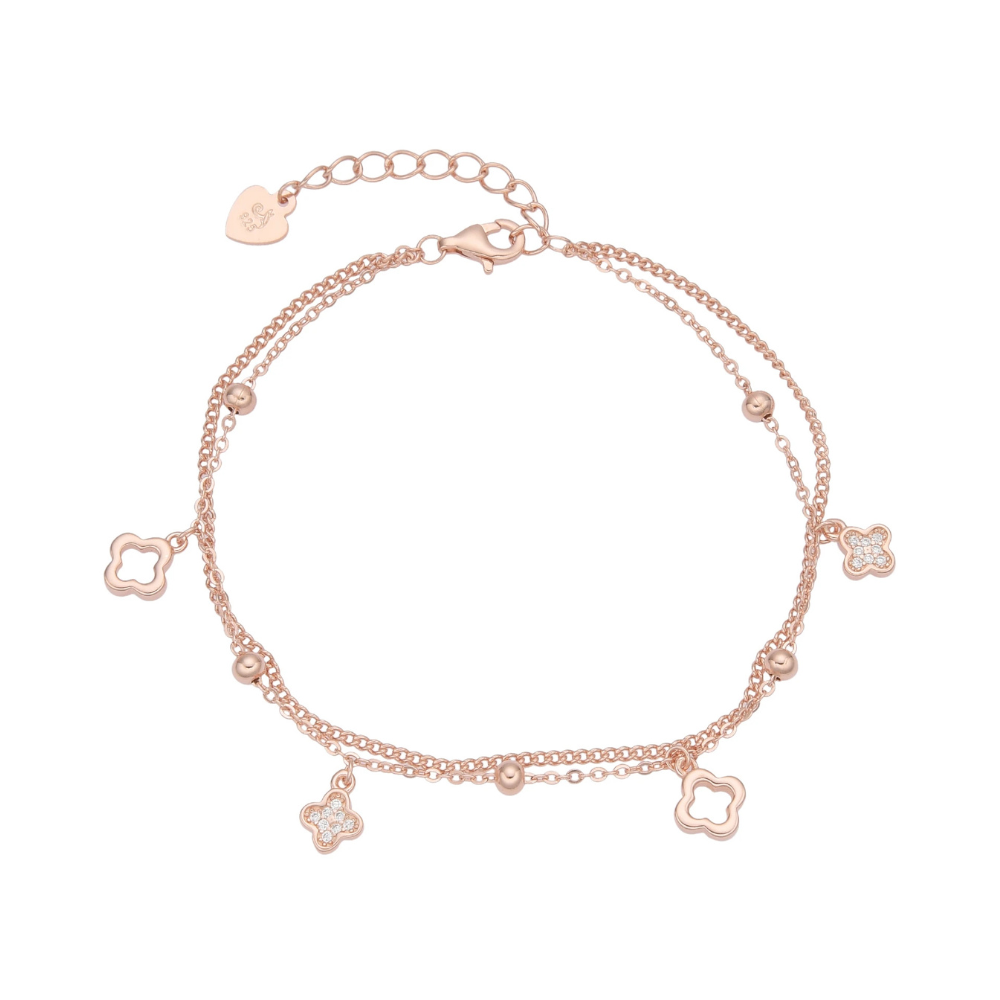 PULSERA DE PLATA 925 VAN CLEEF CIRCONIAS-BISELADO